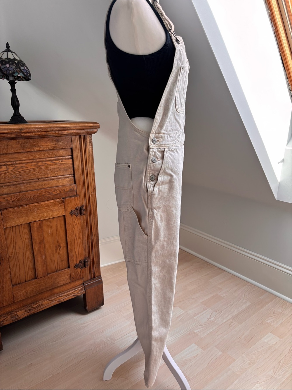Old Navy Cream Denim Overalls 🤍 - Picture 5 of 8